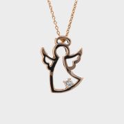 Lant cu pandantiv aur roz 18k